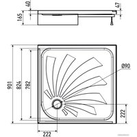 Душевой поддон Alex Baitler AB9017H-2 90x90