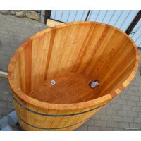 Купель ДимДом Купель овальная из сибирской лиственницы (1.3x1.8x0.8м)