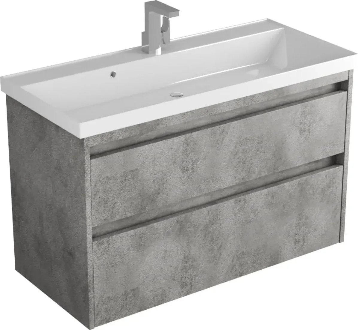 Veneciana Тумба с умывальником Muskat 100 + Florentina Астория 1000 (темный камень/серый шелк)