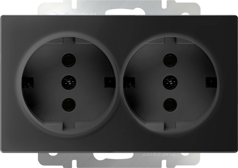 

Розетка Werkel WL08-SKG-02-IP20 (черный матовый)
