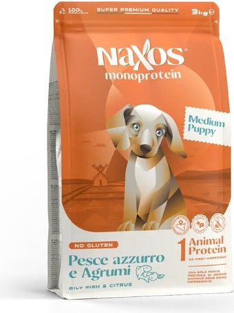 Сухой корм для собак Adragna Naxos Puppy Medium Рыба с Цитрусом 12 кг