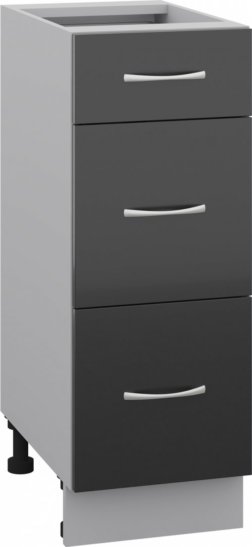 

Шкаф напольный Кортекс-мебель Корнелия Лира НШ30р3ш без столешницы (черный)