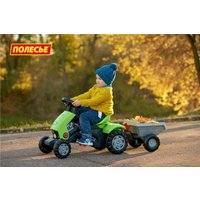 Педальная машинка Полесье Каталка-трактор с педалями Turbo-2 с полуприцепом [52742]