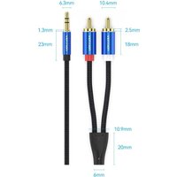 Кабель Vention BCPBI 3.5 Jack - 2x RCA (3 м, черный) в Лиде