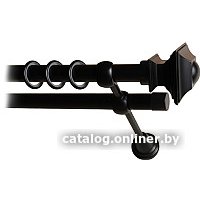 Карниз для штор Lm Decor Верди 030 2р гладкий 25/19мм (черный мат, 3.6м)