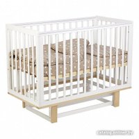 Классическая детская кроватка Polini Kids Simple 340 маятник (белый/натуральный)