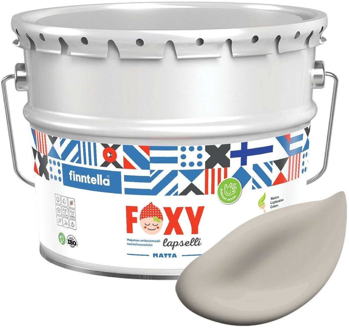 

Краска Finntella Foxy Lapselli Matte Puhdas F-50-1-9-FL264 9 л (серый)