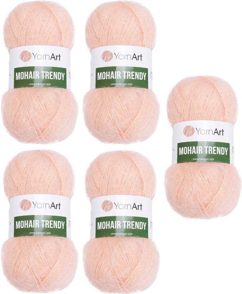 

Набор пряжи для вязания Yarnart Mohair Trendy 145 (персиковый, 5 шт)