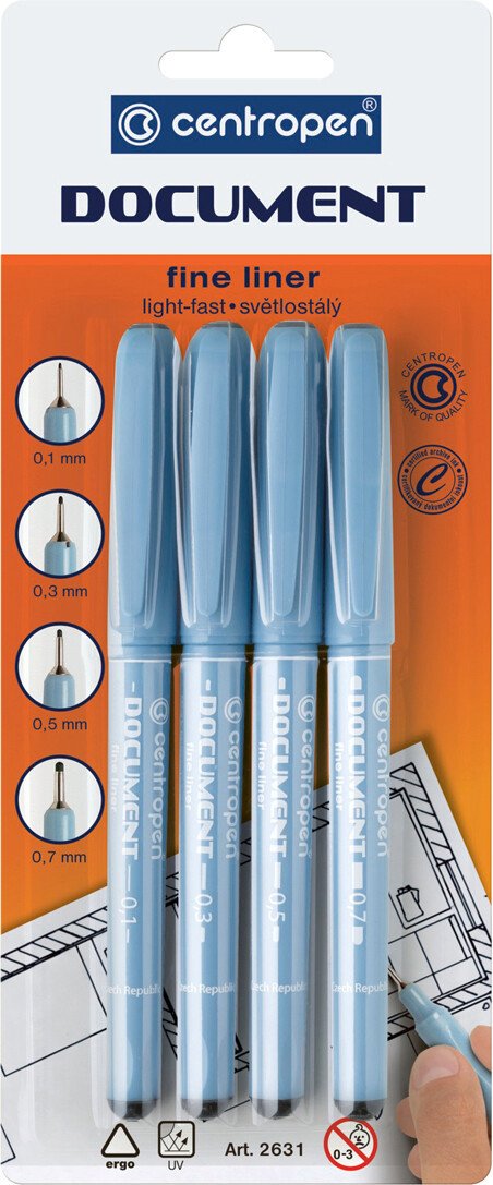

Линер Centropen Document 2631/4 BL (черный)