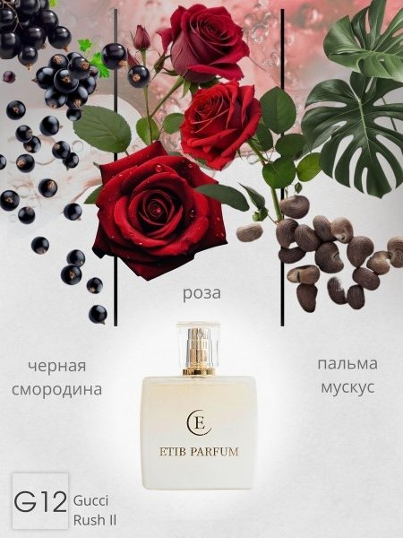 

Туалетная вода ETIB Parfum аналоговый парфюм Gucci Rush II G12 EdP (30 мл)