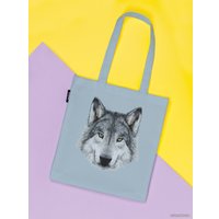 Сумка шоппер JoyArty Волчий взгляд ткань под лен bsh_48451