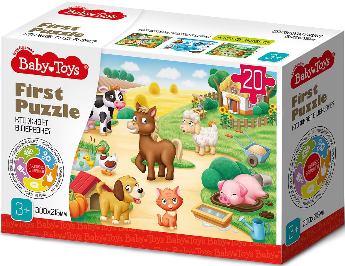 

Мозаика/пазл Baby Toys First Puzzle. Кто живет в Деревне 04189