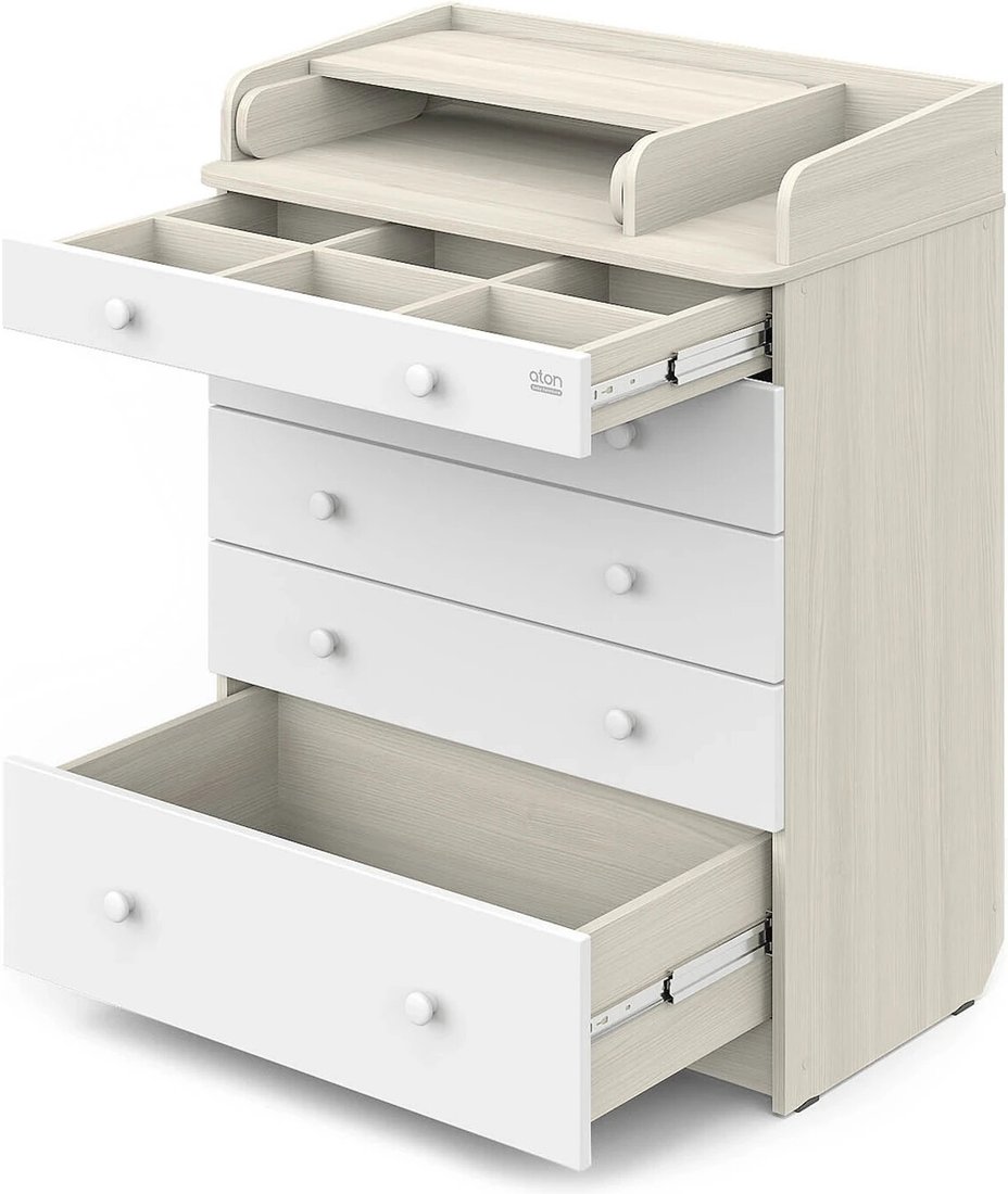 

Детский комод Атон Мебель Maks ЛДСП 800/5 с органайзером (ясень севилья/белый софт)