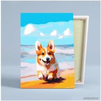 Картина по номерам Red Panda Корги На Берегу p54740