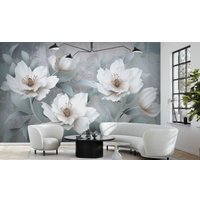 Фотообои Vimala 3D Белые цветы 270x400
