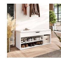 Банкетка Кимер Харис Тип 3 (белая шагрень/кожзам белый)