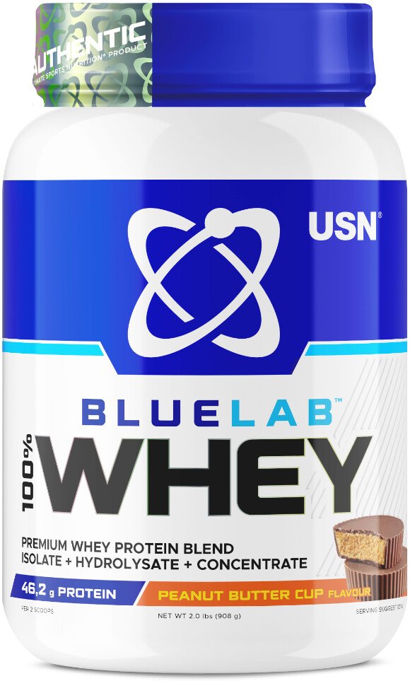 

Протеин сывороточный (изолят) USN BlueLab 100% Whey (908г, арахисовое масло)