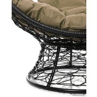 Кресло M-Group Кокос на подставке 11590401 (черный ротанг/бежевая подушка)