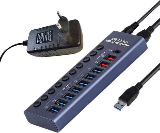 USB-хаб USBTOP USB Type-A - 9xUSB Type-A/1xUSB Type-C 559233