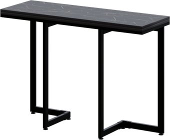 Кухонный стол Millwood Арлен 1 110х38/76х76 (мрамор неро/металл черный)