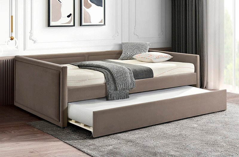 

Кровать с выдвижным спальным местом Signal Elmo Velvet Bluvel 40 120x200 (темно-бежевый/черный)