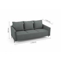 Диван Mio Tesoro Aspen НПБ (Velutto 32 темно-серый)