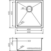 Кухонная мойка Omoikiri Taki 44-U/IF-IN