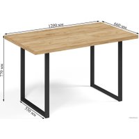 Кухонный стол Soma Tako 36 120x66 (дуб крафт золотой/черный)