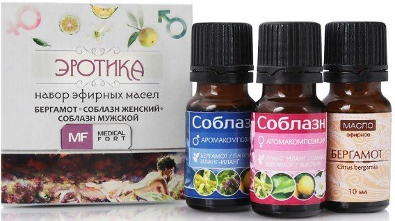 

Medical fort Набор эфирных масел Эротика бергамот+Соблазн женский+Соблазн мужской 3x10 мл