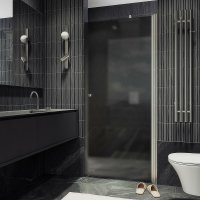 Душевая дверь MaybahGlass 60x198 MGD-801-5 (графитовое матовое стекло/хром матовый)