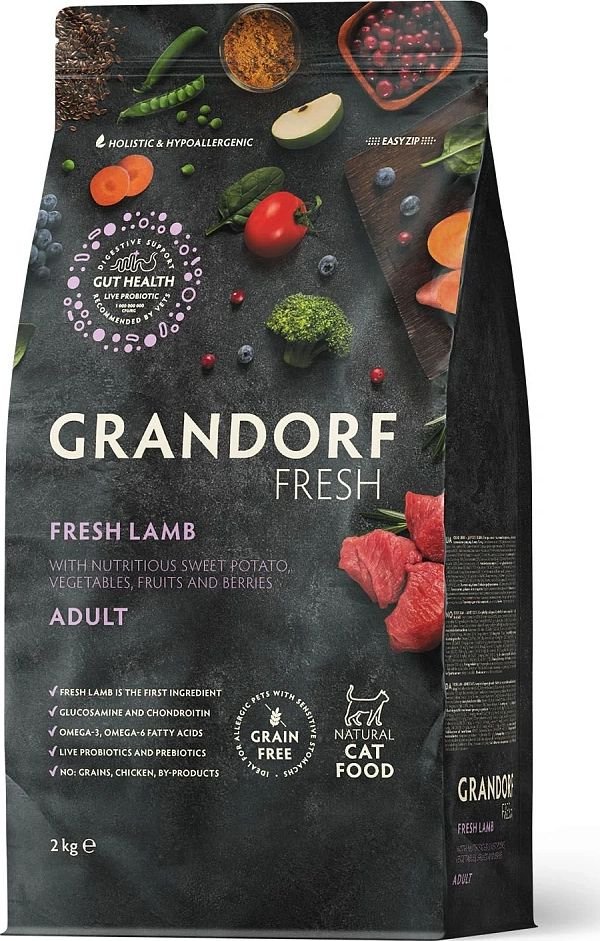 

Сухой корм для кошек Grandorf Fresh Adult (Ягненок и батат) 2 кг