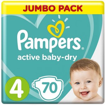 Подгузники Pampers Active Baby-Dry 4 Maxi (70 шт)