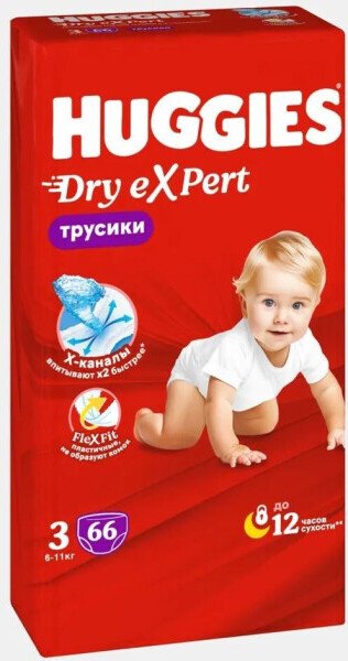 

Трусики-подгузники Huggies Dry Expert Mega 3 (66 шт)
