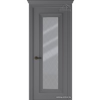 Межкомнатная дверь Belwooddoors Палаццо 1 60 см (мателюкс белый витраж 39, эмаль графит)