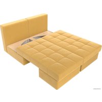 Модульный диван Лига диванов Сплит 119963 (микровельвет желтый)