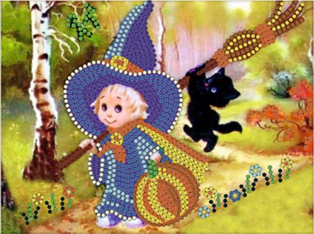 

Набор для вышивания Русская сказка Маленькая колдунья КВ-077б