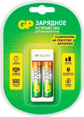 Аккумуляторы + зарядное GP E211/270AAHCCS-2CR1