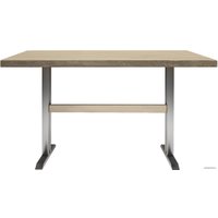 Кухонный стол Buro7 Двутавр 110 (классика, дуб беленый/серебро)