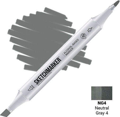 

Маркер художественный Sketchmarker Двусторонний NG4 SM-NG4 (серый нейтральный №4)