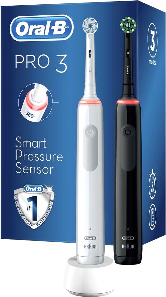 

Комплект зубных щеток Oral-B Pro 3 3900 Duo Cross Action + Sensi White D505.523.3H