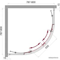 Душевой уголок BelBagno UNO-R-2-80-P-Cr 80x80 (рифленое стекло)