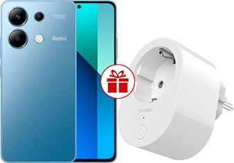 Xiaomi Redmi Note 13 8GB/512GB с NFC международная версия (ледяной синий) и Xiaomi Smart Plug 2 Wi-Fi по акции