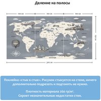 Фотообои Citydecor Карта мира на русском 9 300x150