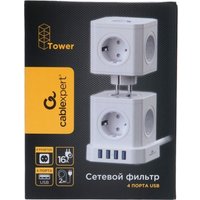 Сетевой фильтр Cablexpert TWR-9-U4-W-2