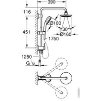 Душевая система  Grohe New Tempesta Cosmopolitan 160 26225000