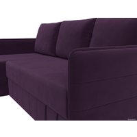 Угловой диван Лига диванов Слим левый (велюр фиолетовый)