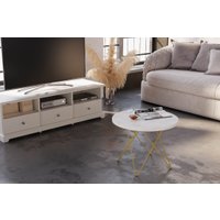 Журнальный столик Sheffilton SHT-CT37 (золото/хромикс белый)