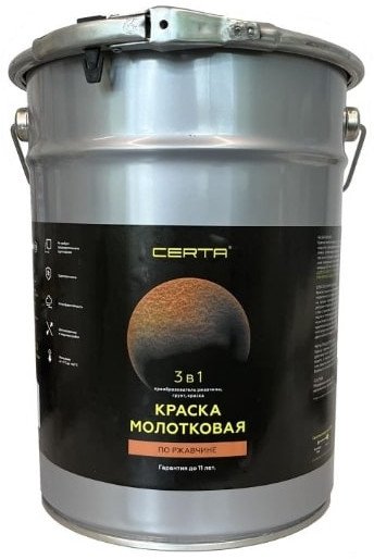 

Краска Certa Молотковая 3в1 4 кг (черный)