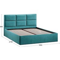 Кровать Трия Стелла Тип 1 c ПМ и заглушиной 160x200 (микровелюр Wellmart Indigo)