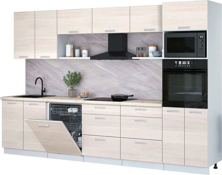 

Готовая кухня Интерлиния Мила Лайт 3.2-ПМ1 (вудлайн кремовый/вудлайн кремовый/бискайская сосна)